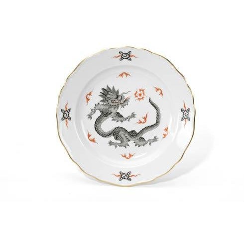 Meissen Ming Dragon Black Bread & Butter Plate