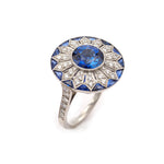 Cicada Sapphire & Diamond Floral Ring