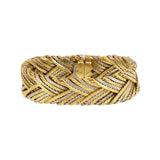 Estate Buccellati Gold Woven Herringbone Bracelet