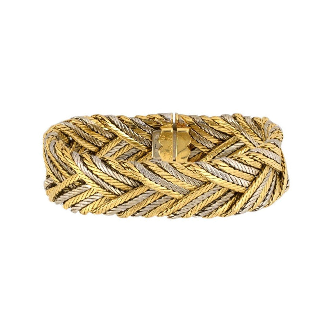Estate Buccellati Gold Woven Herringbone Bracelet