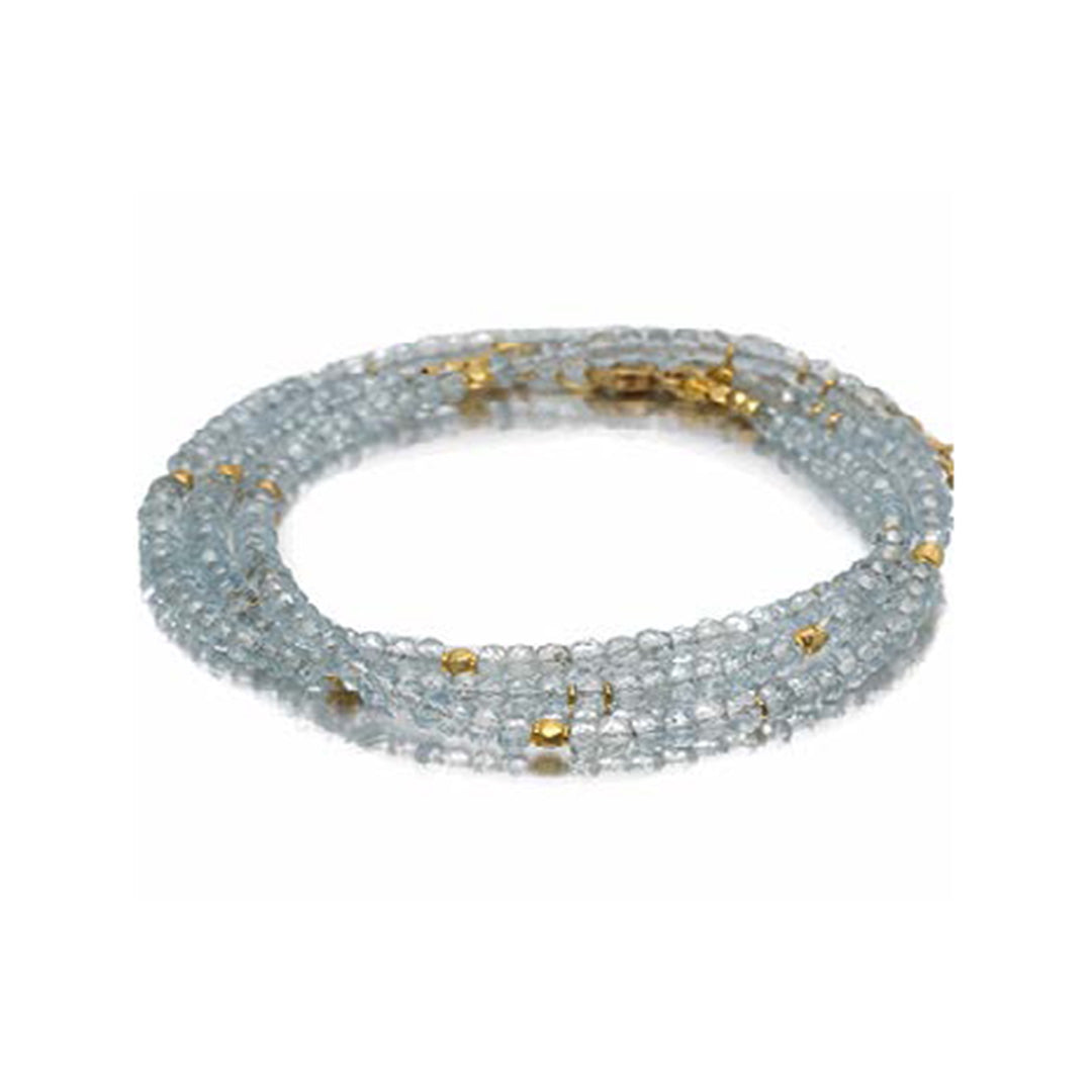 Barbara Heinrich Aquamarine Triple-Wrap Bracelet