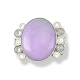 Lavender & Ice Jade Ring with Diamonds
