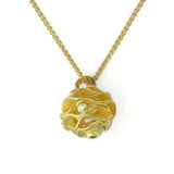 Gold & Diamond Peony Pendant Necklace