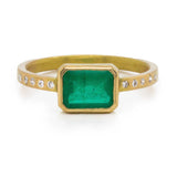 Barbara Heinrich Emerald & Diamond Stacking Ring