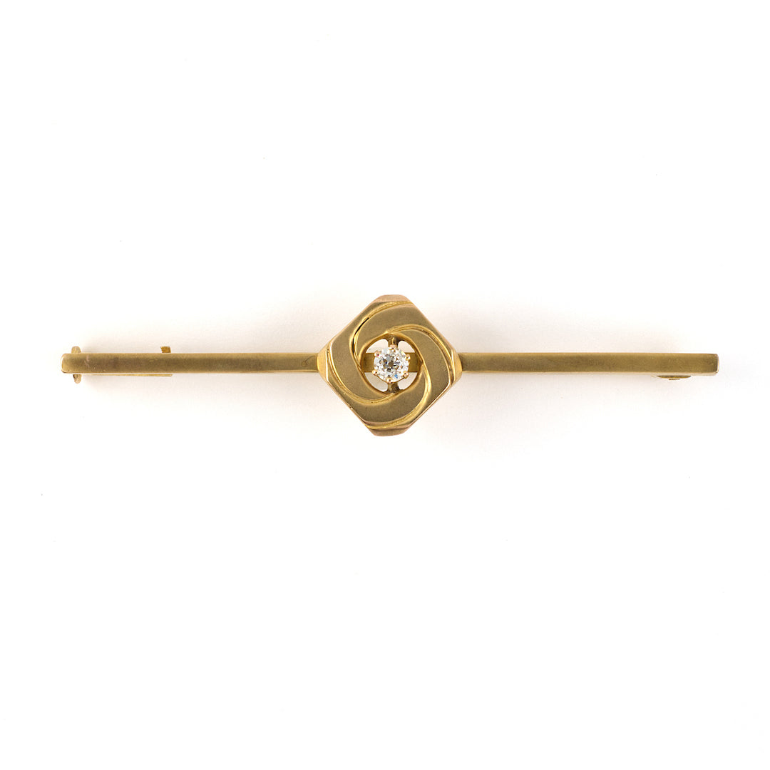 Estate Art Nouveau Diamond Bar Pin