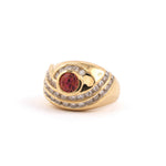 Estate Pink Tourmaline & Diamond Swirl Ring