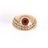 Pink Tourmaline & Diamond Swirl Ring