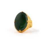 Estate Jadeite/Omphacite Jade Carved Leaf Ring