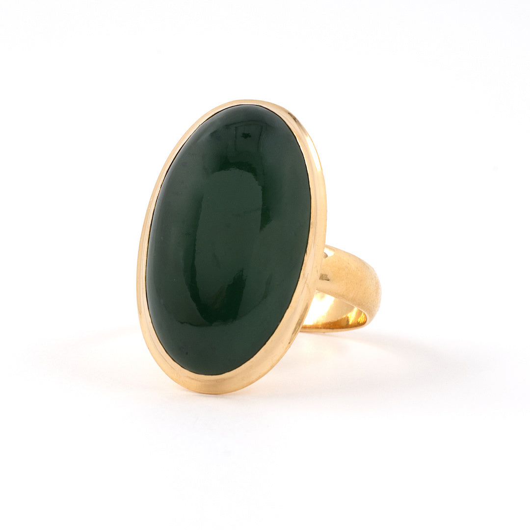 Estate Bezel-Set Green Jadeite Ring