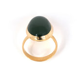 Bezel-Set Green Jadeite Ring