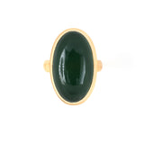 Bezel-Set Green Jadeite Ring
