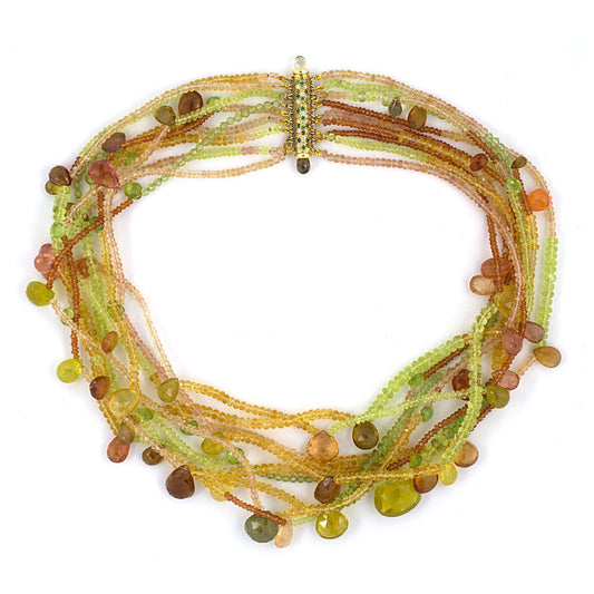 Estate Nicholas Varney Peridot, Tourmaline & Citrine Necklace