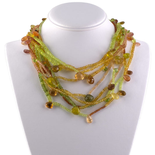 Nicholas Varney Peridot, Tourmaline & Citrine Necklace