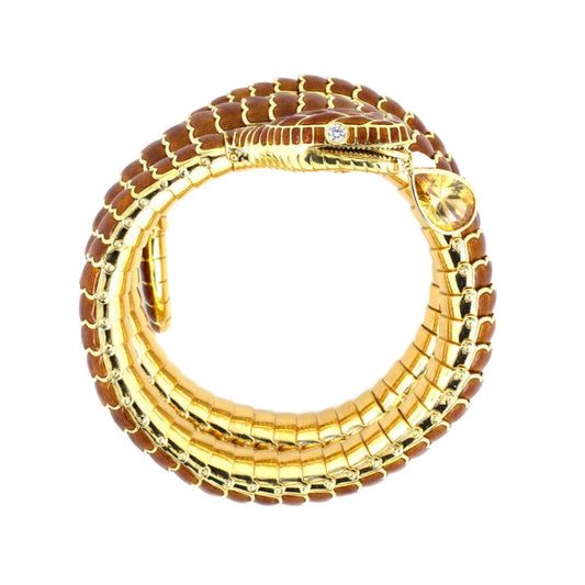 Estate Adria de Haume Wraparound Enamel Snake Bracelet