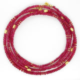 Multi-Wrapped Ruby Bead Bracelet