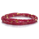 Multi-Wrapped Ruby Bead Bracelet