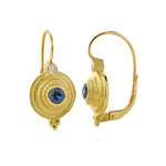 Barbara Heinrich Granulated Sapphire & Diamond Earrings