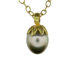 Barbara Heinrich South Sea Pearl with Tulip Leaf Pendant Necklace