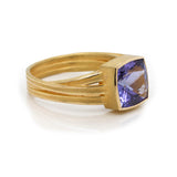Cushion-Cut Tanzanite Ribbon Ring