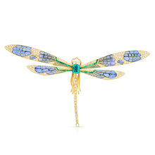 Cicada Plique-à-Jour Emerald & Diamond Dragonfly