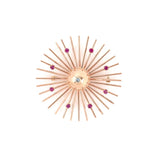 Estate Retro Ruby & Diamond Starburst Spoke Pin