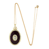 Estate Victorian Enamel & Diamond Locket Pendant Necklace