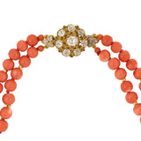 Victorian Coral Double-Strand Bead Necklace