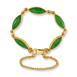 Estate Marquis-Cut Green Jade Bracelet