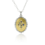 Adel Chefridi Oval Multi-Gemstone Scallop-Edge Pendant Necklace