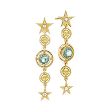 Anthony Lent Green Sapphire Moonface Airline Earrings