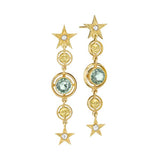 Anthony Lent Green Sapphire Moonface Airline Earrings