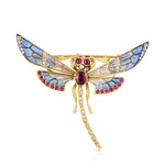 Cicada Plique-à-Jour Ruby & Diamond Dragonfly Brooch
