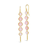 Amáli Pink Opal Long Textile Earrings