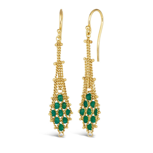 Amáli Emerald Suspended Lattice Earrings