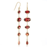 Garnet Ellipse Drop Earrings