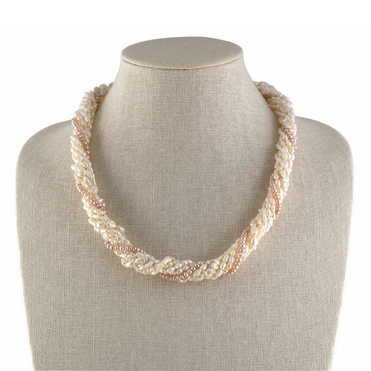 Assorted Pearl Nine-Strand Torsade Necklace