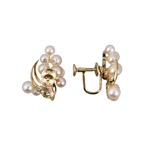 Mikimoto Pearl Floral Spray Earrings