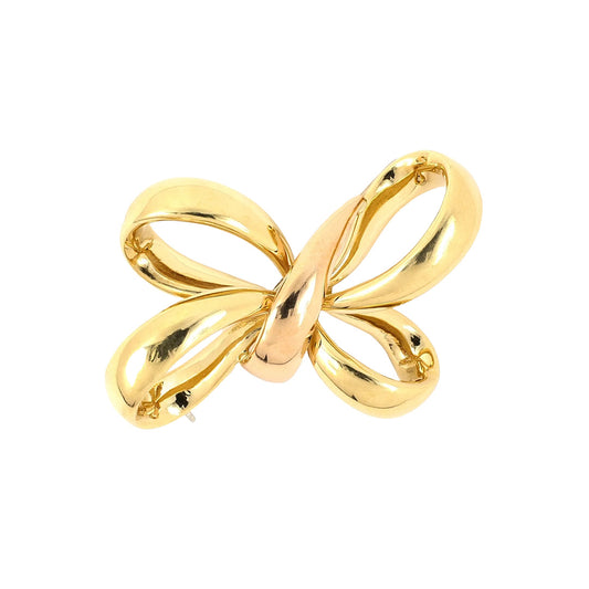 Estate Gold Ribbon Knot Bow Pin