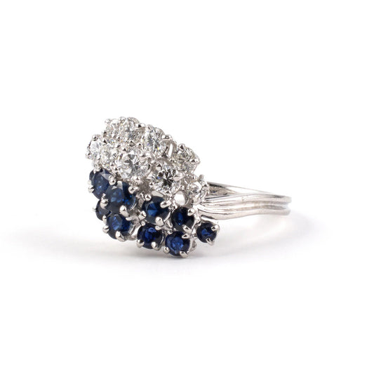 Estate Oscar Heyman Sapphire & Diamond Twist Ring
