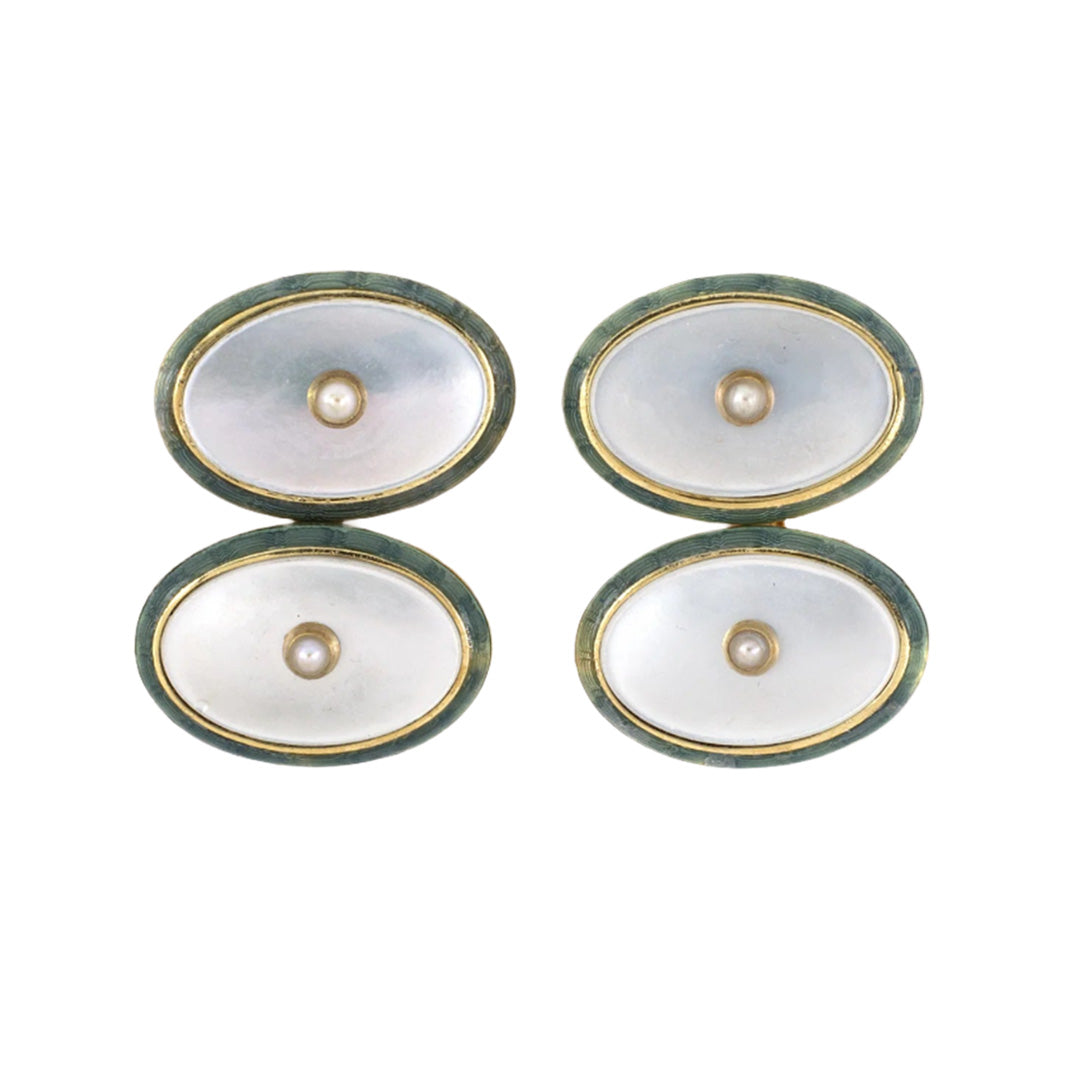 Estate Art Nouveau Carter, Gough & Co. Mother-of-Pearl Cuff Links