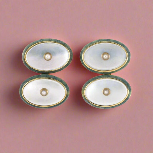 Art Nouveau Carter, Gough & Co. Mother-of-Pearl Cuff Links