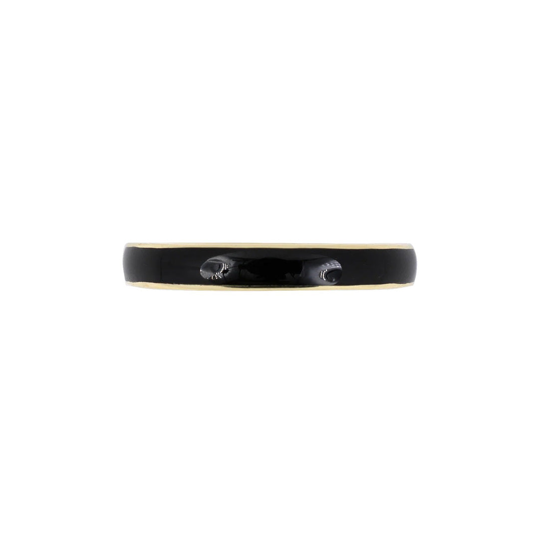 Black Enamel Wedding-Band Guard Ring