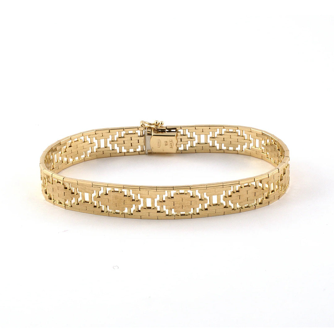 Estate Italian Textured Gold Bracelet