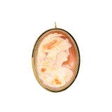 Estate Shell Cameo Pin Pendant