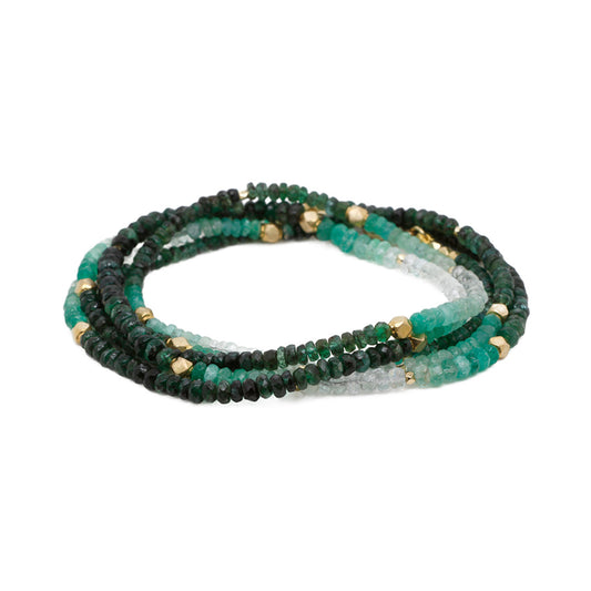 Barbara Heinrich Ombre Emerald Wrap Bracelet
