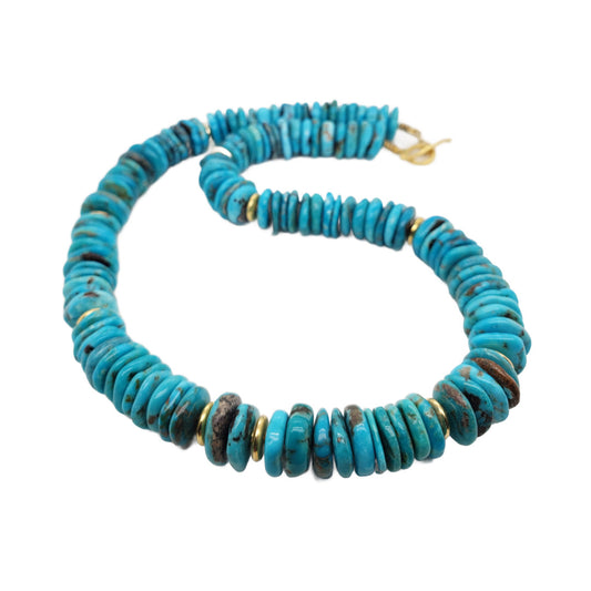 Barbara Heinrich Turquoise Disk Beaded Necklace