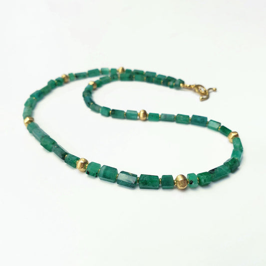 Emerald Crystal Beaded Necklace