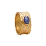 Sapphire & Diamond Glacier Ring