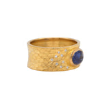 Sapphire & Diamond Glacier Ring