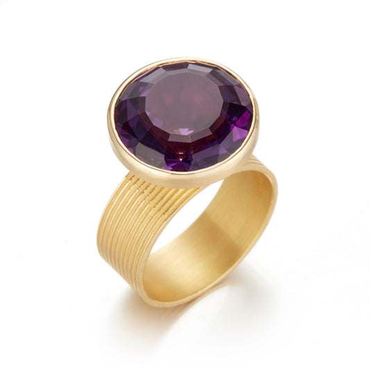 Barbara Heinrich Amethyst Fluted Band Ring